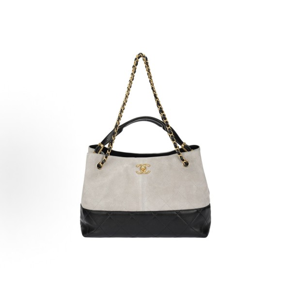 CHANEL⾹奈⼉ 25A  单肩⼿提包 ⼩号 灰黑色